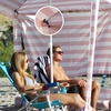 AMMSUN Beach Cabana Sidewall, Extra Privacy Sunwall for AMMSUN 6.5′ Cabanas | Sturdy Sunproof Polyester, Easy Set Up and Take Down with Attached Hooks, Partially Meshed for Air Circulation and Privacy(Elegant Pink)