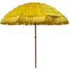 AMMSUN 7.5ft Hula Thatched Tiki Patio Beach Umbrella Hawaiian Style 10 Ribs UPF 50+ with Tilt Carry Bag for Outdoor Tiki Bar, Tropical Palapa, Patio Garden Beach Pool Backyard Natural Color(Yellow)