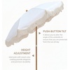 AMMSUN Boho Fringe Umbrella, 6.5ft Canvas Umbrella(Antique White)