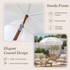 AMMSUN Boho Fringe Umbrella, 6.5ft Canvas Umbrella(Antique White)