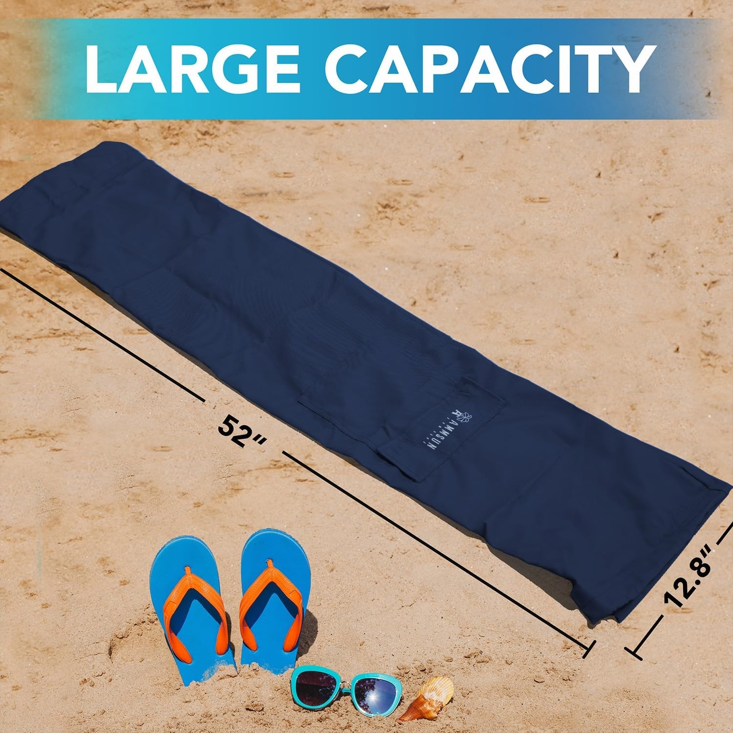 image:imageAMMSUN Commercial Grade Beach Umbrella Beach Umbrella Carry Bag UniversalNavy Blue