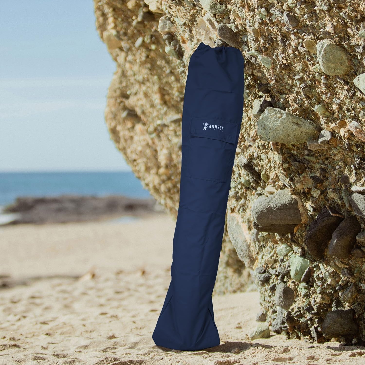 image:imageAMMSUN Commercial Grade Beach Umbrella Beach Umbrella Carry Bag UniversalNavy Blue
