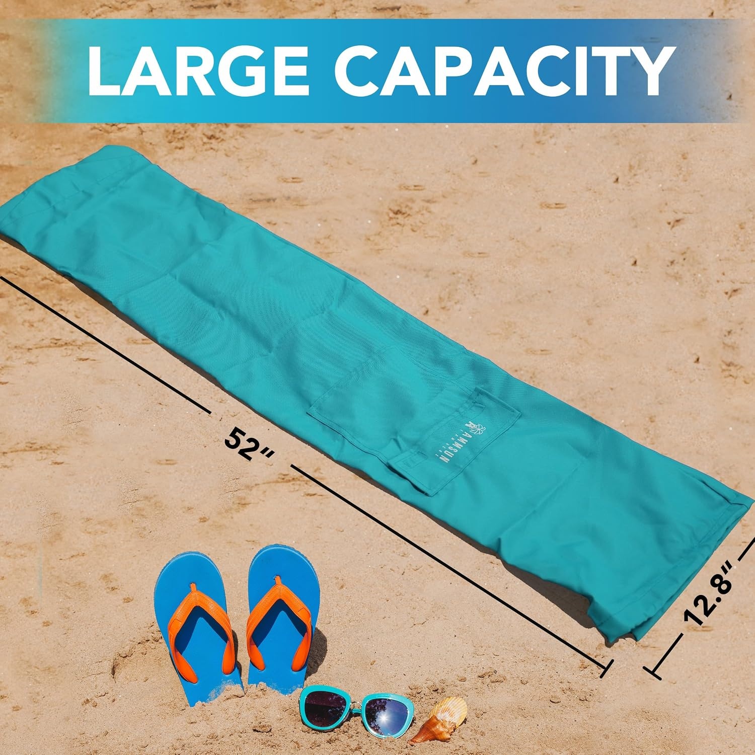 image:imageAMMSUN Commercial Grade Beach Umbrella Beach Umbrella Carry Bag UniversalTurquoise