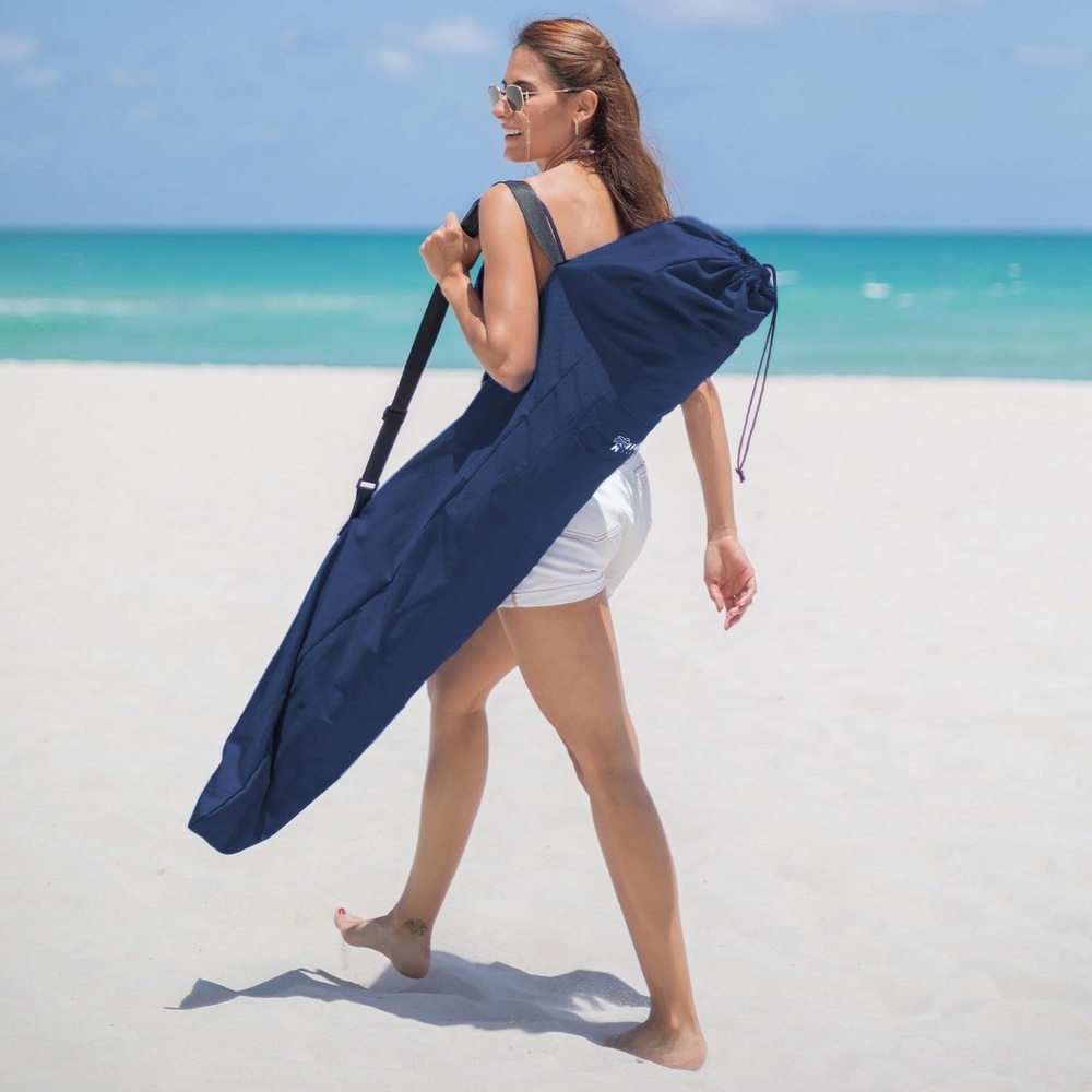 image:imageAMMSUN Commercial Grade Beach Umbrella Beach Umbrella Carry Bag UniversalNavy Blue