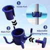 AMMSUN 2 Pack Beach Umbrella Hanging Hooks, 4-Prong Plastic Umbrella Hooks(Blue)