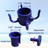 AMMSUN 2 Pack Beach Umbrella Hanging Hooks, 4-Prong Plastic Umbrella Hooks(Blue)