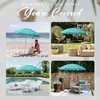 AMMSUN 7.8FT Wood Outdoor Patio Umbrella, Boho Beach Market Table Umbrella(Emerald Green)