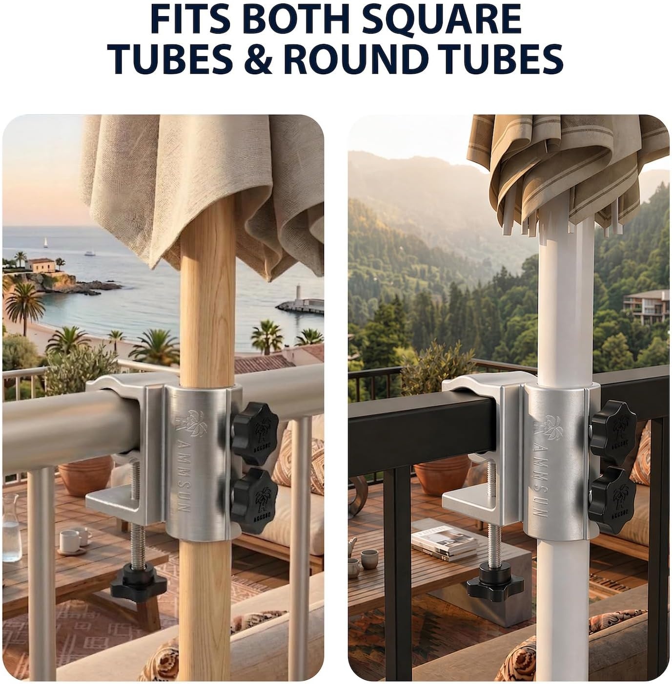 image:imageAMMSUN Upgraded HeavyDuty Aluminum Outdoor Patio Umbrella Clamp Holder