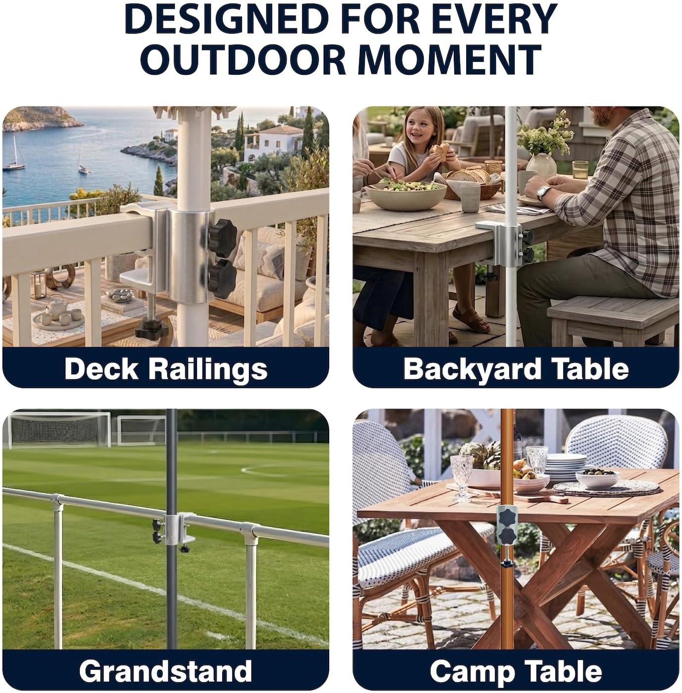 image:imageAMMSUN Upgraded HeavyDuty Aluminum Outdoor Patio Umbrella Clamp Holder