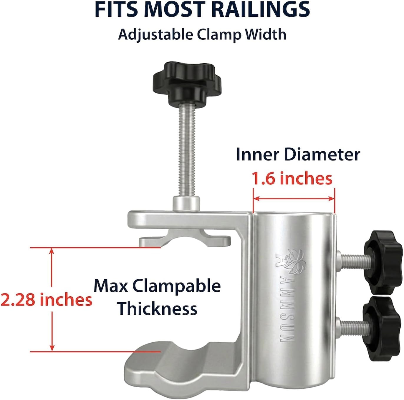 image:imageAMMSUN Upgraded HeavyDuty Aluminum Outdoor Patio Umbrella Clamp Holder